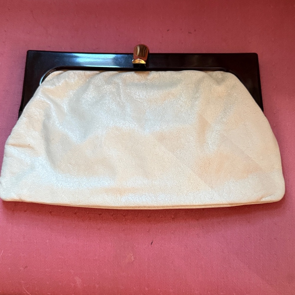 Made in Italy Expressly for Macy’s Beige Leather Clutch Quiet Luxury